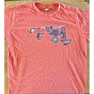 Baltimore Orioles T-Shirt Maryland State Outline Size M Super Soft MLB Baseball